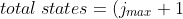 total\: states=(j_{max}+1)^{2}-j_{min}^{\; \;\; \; \; \; 2}=j_{max}^{\; \;\; \; \; \; 2}+2j_{max}+1-j_{min}^{\; \;\; \; \; \; 2}\; \; \; \; \; \; \; \; 217